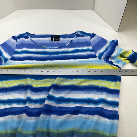New Directions Women's Size XL Long Sleeve Top Blue Striped Preowned - Picture 8 of 12